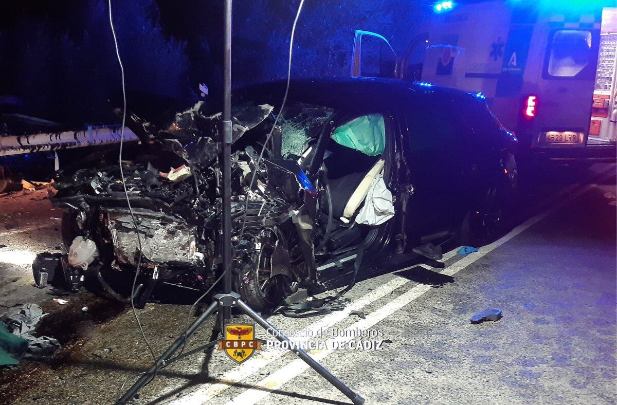 Estado en que quedó uno de los vehículos