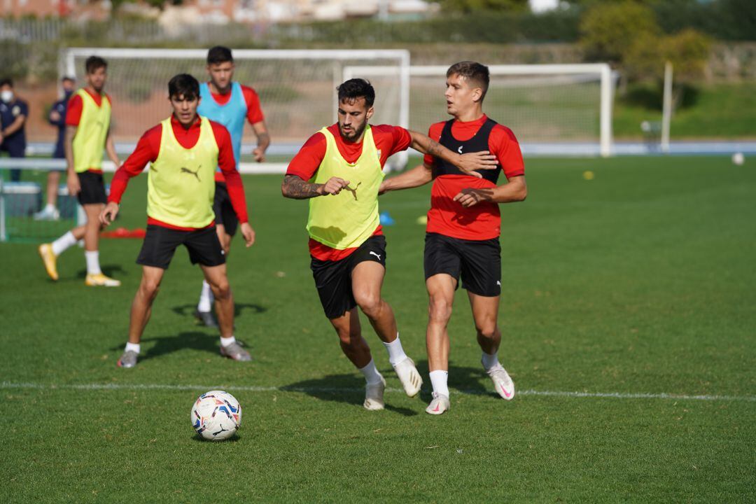 Lazo y Corpas en el último entrenamiento.