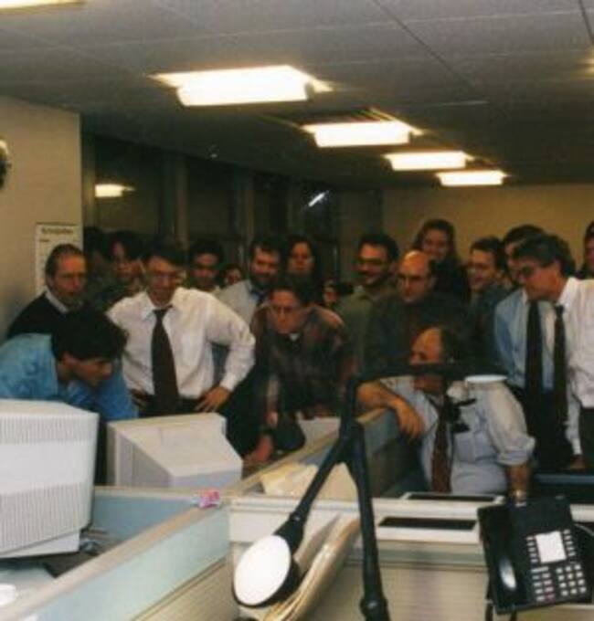 La noche del lanzamiento de la versión online del diario.