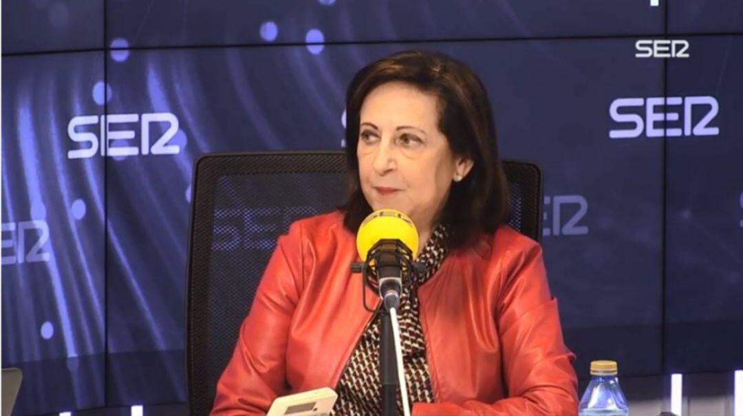 Margarita Robles, ministra de Defensa en funciones, durante su entrevista en Cadena Ser