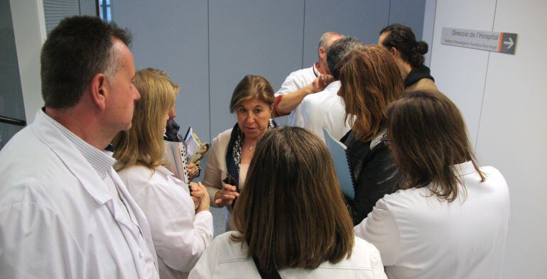 Treballadors i membres del Comitè d'Empresa de l'Hospital Sant Joan de Reus. 