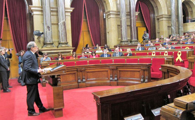 Segundo pleno de investidura de Quim Torra en el pleno del Parlament.