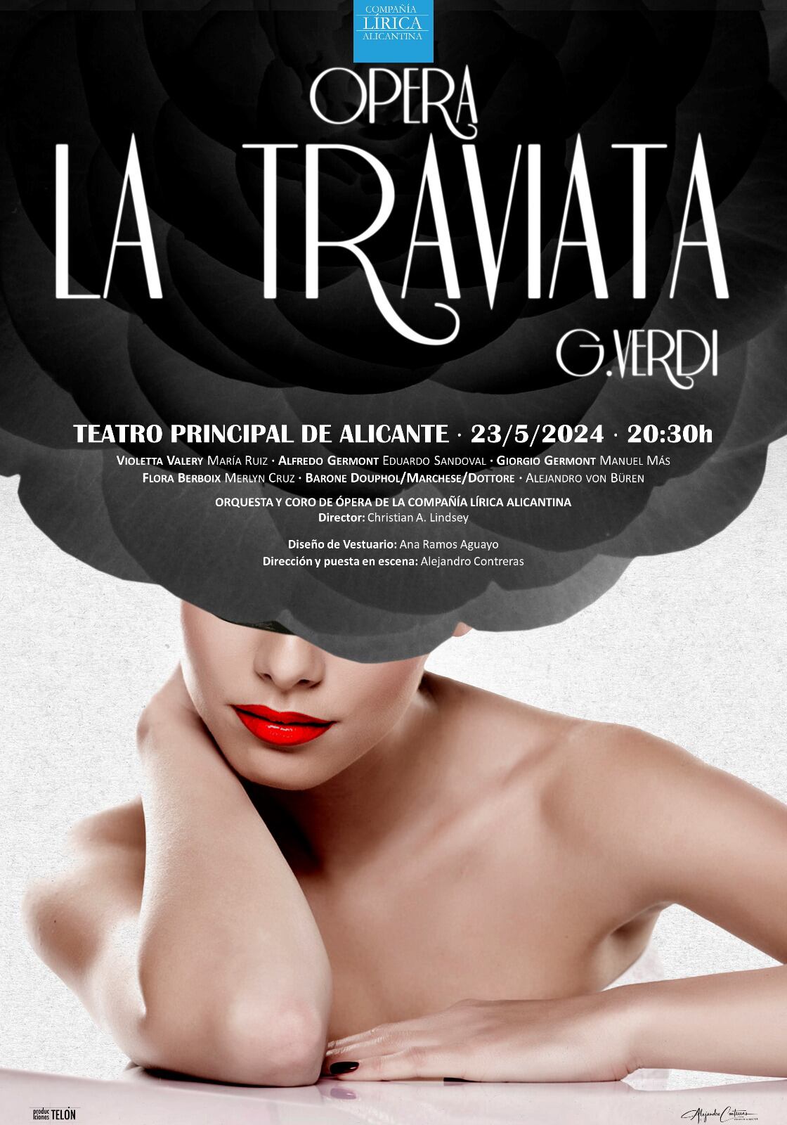 Cartel de La traviata de la Compañía Lírica Alicantina