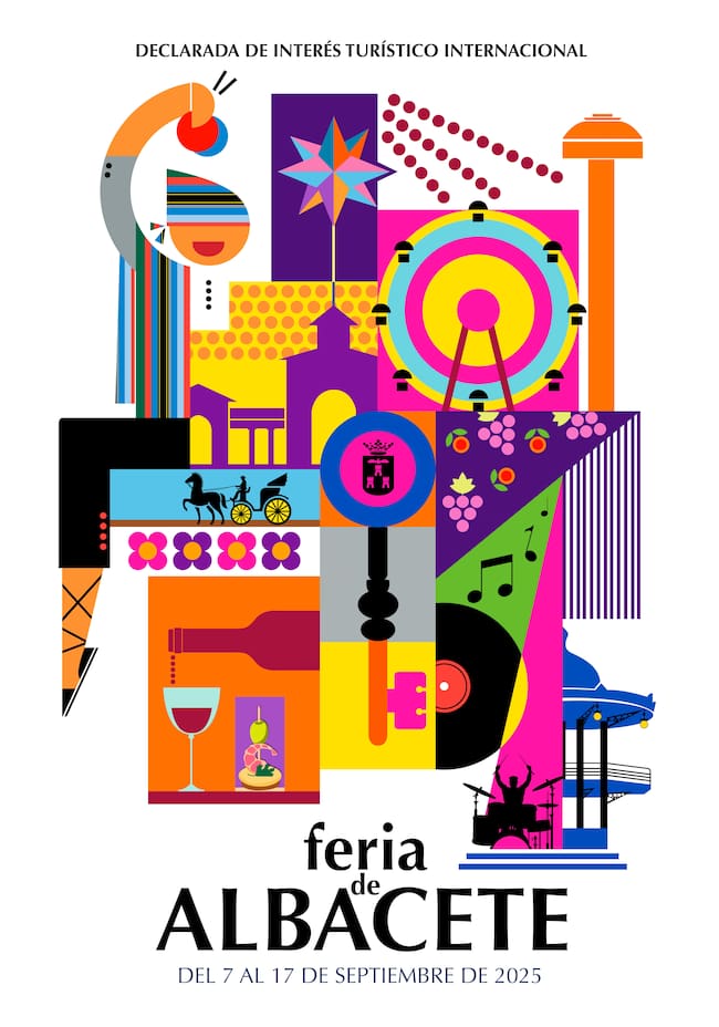 'Recortes de Feria', el cartel de la Feria de Albacete 2025 diseñado por Abel Rocha.