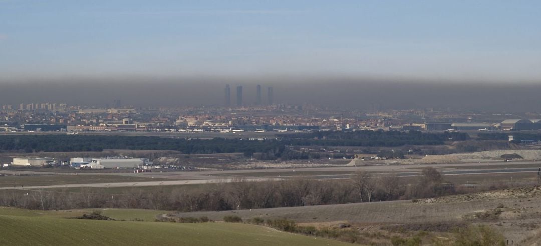 Boina de contaminación sobre la ciudad de Madrid