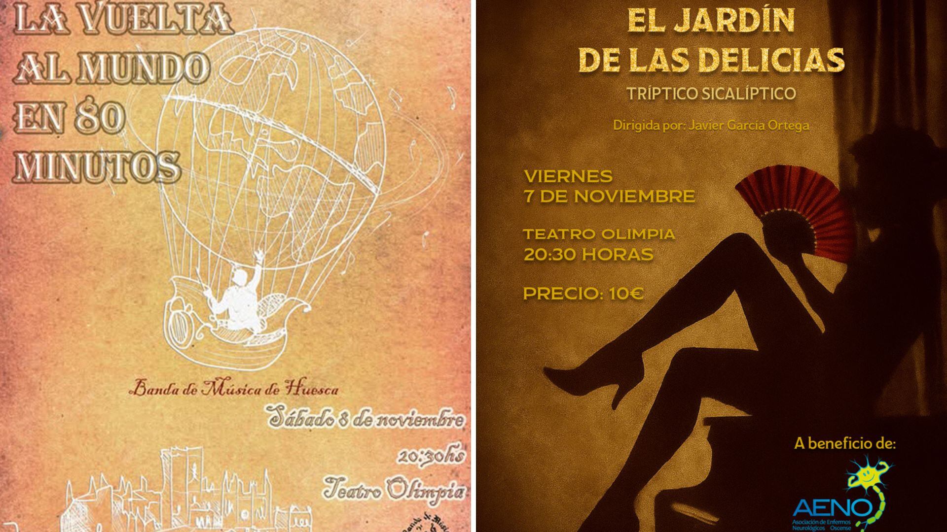 Carteles de las citas en el Olimpia de Huesca