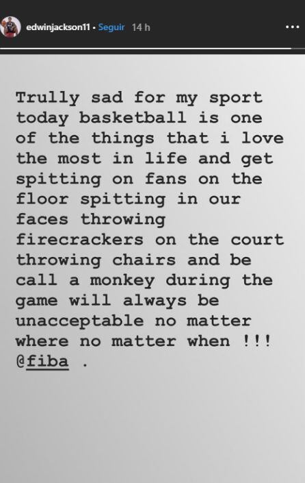 Edwin Jacskon se queja en su perfil de Instagram