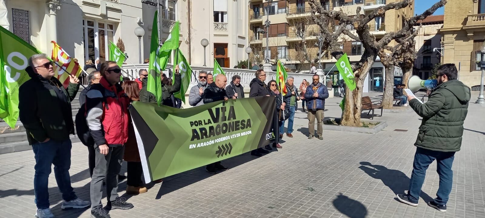 Movilización del sindicato OSTA en Huesca