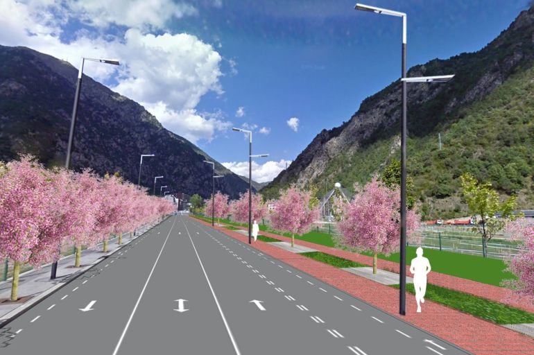 Maqueta de com quedarà l'avinguda d'Enclar després de la remodelació prevista per la corporació.