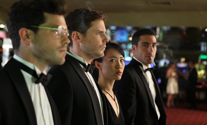 Fotograma de la película &#039;The Pelayos&#039;, con Daniel Brühl o Miguel Ángel Silvestre