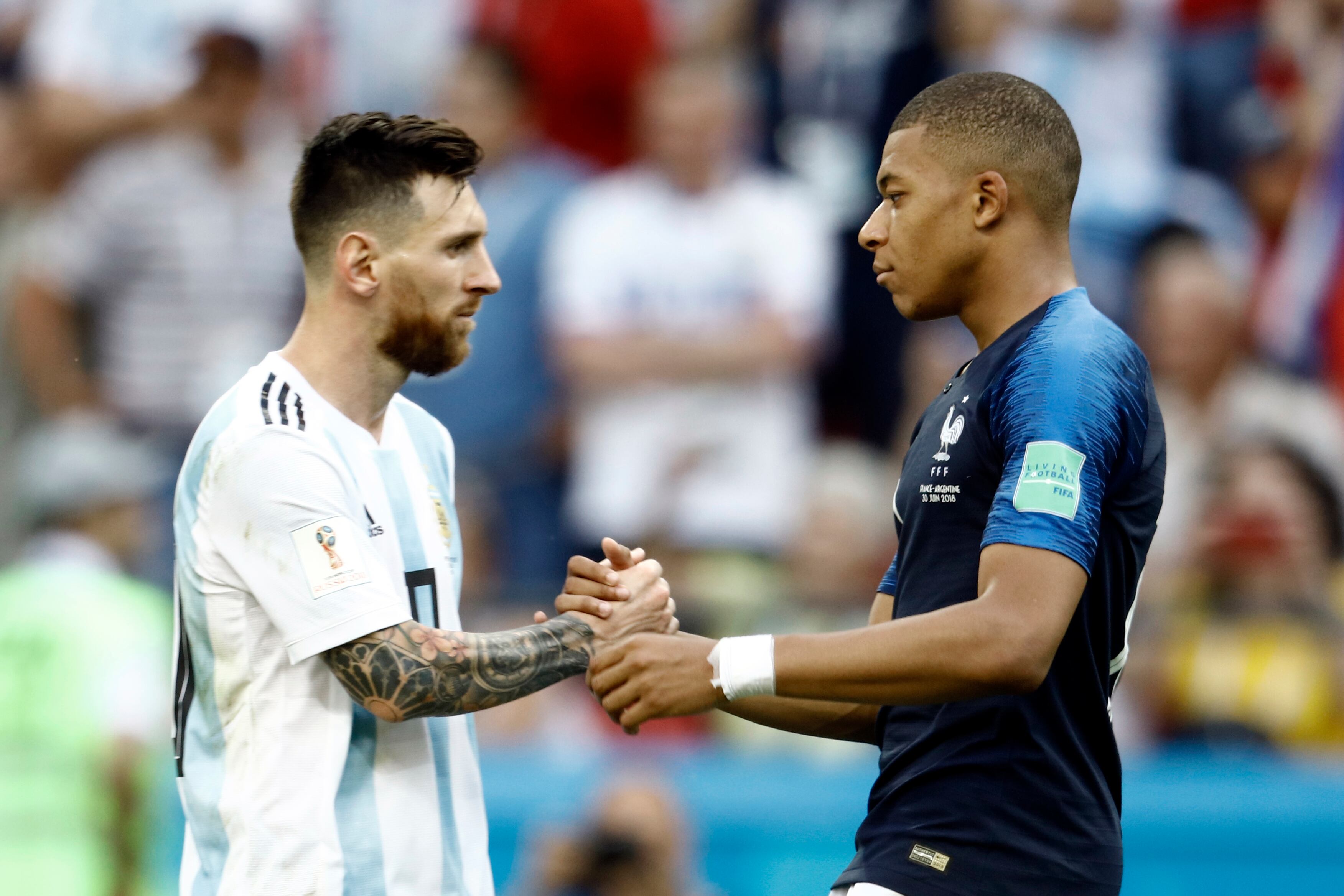 Messi y Mbappé en el Mundial de Rusia 2018