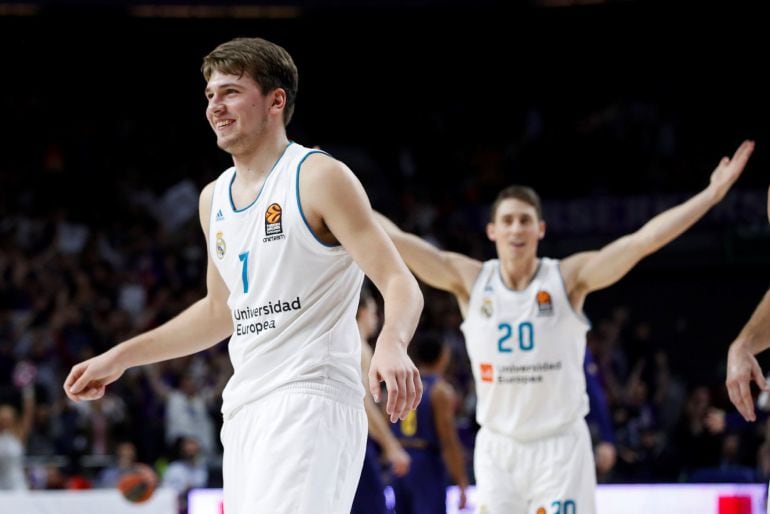  El base esloveno del Real Madrid Luka Doncic durante el partido de la decimosegunda jornada de la Euroliga que Real Madrid y FC Barcelona.