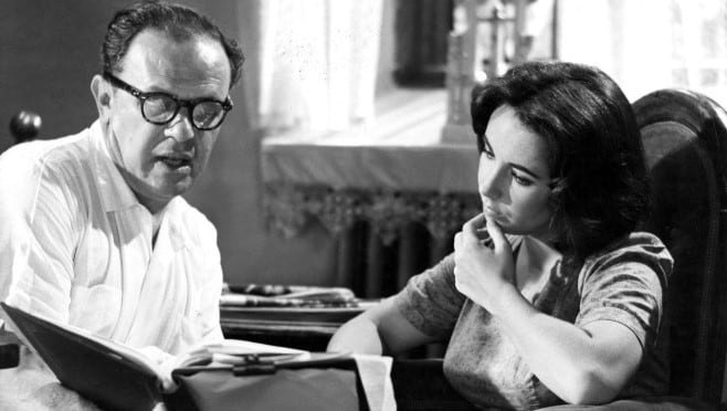 Joseph Mankiewicz dirigiendo a Elizabeth Taylor en De repente, el último verano