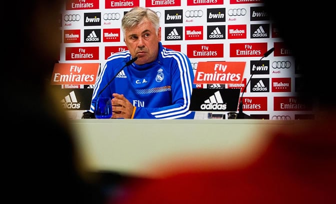 Ancelotti, durante una rueda de prensa