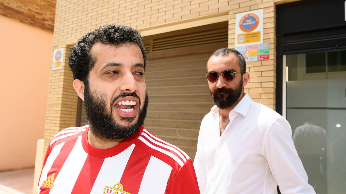 Turki Al-Sheikh el día que compraba las acciones del Almería.