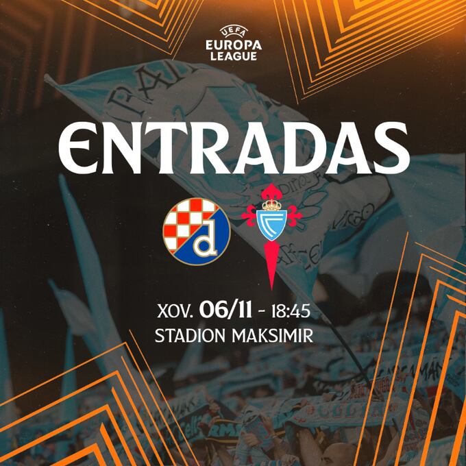 Pre-reserva entradas GNK Dinamo - Celta para el 6 de noviembre