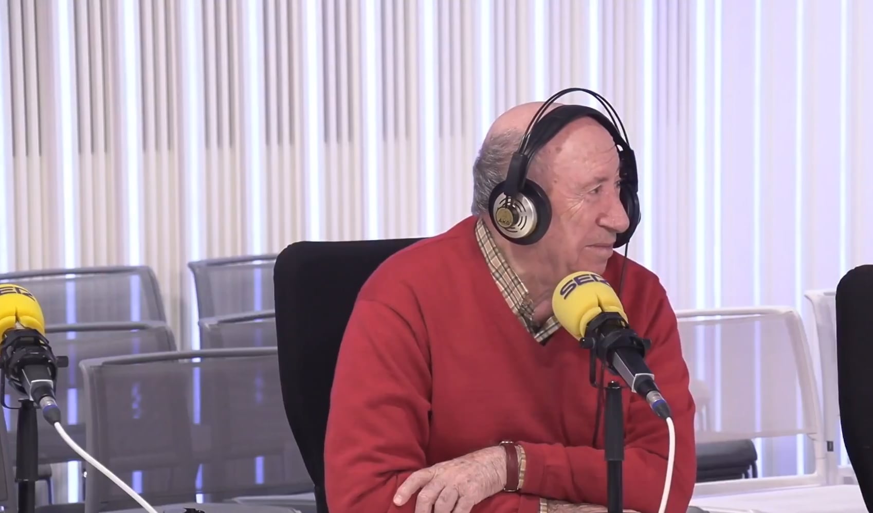 Peridis, ilustrador del diario 'El País', frente a los micrófonos de la SER.