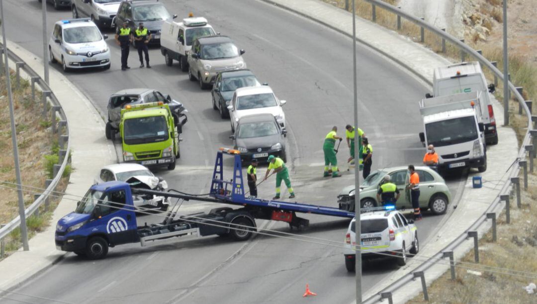 Accidente de este miércoles, 11 de agosto, en la Ronda Sur.