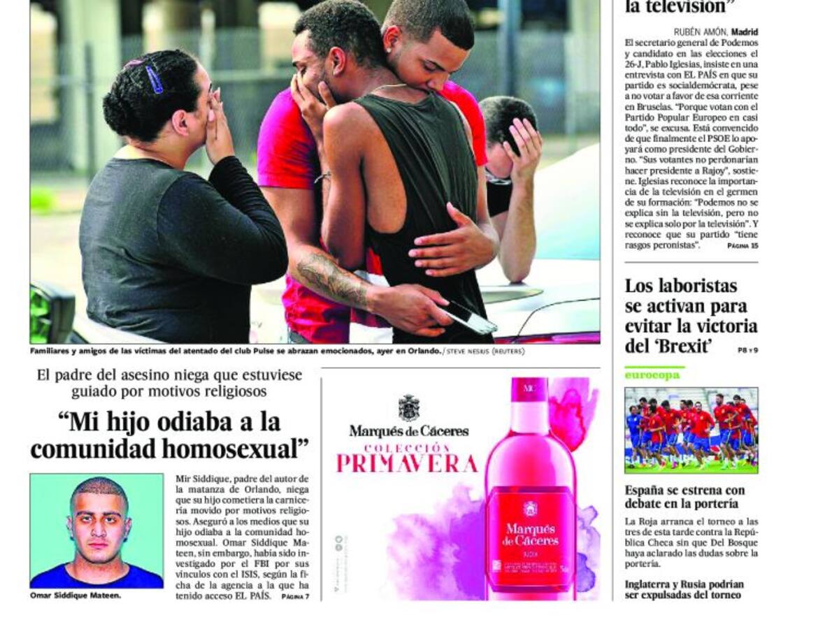 Portadas periódicos 13 de junio de 2016