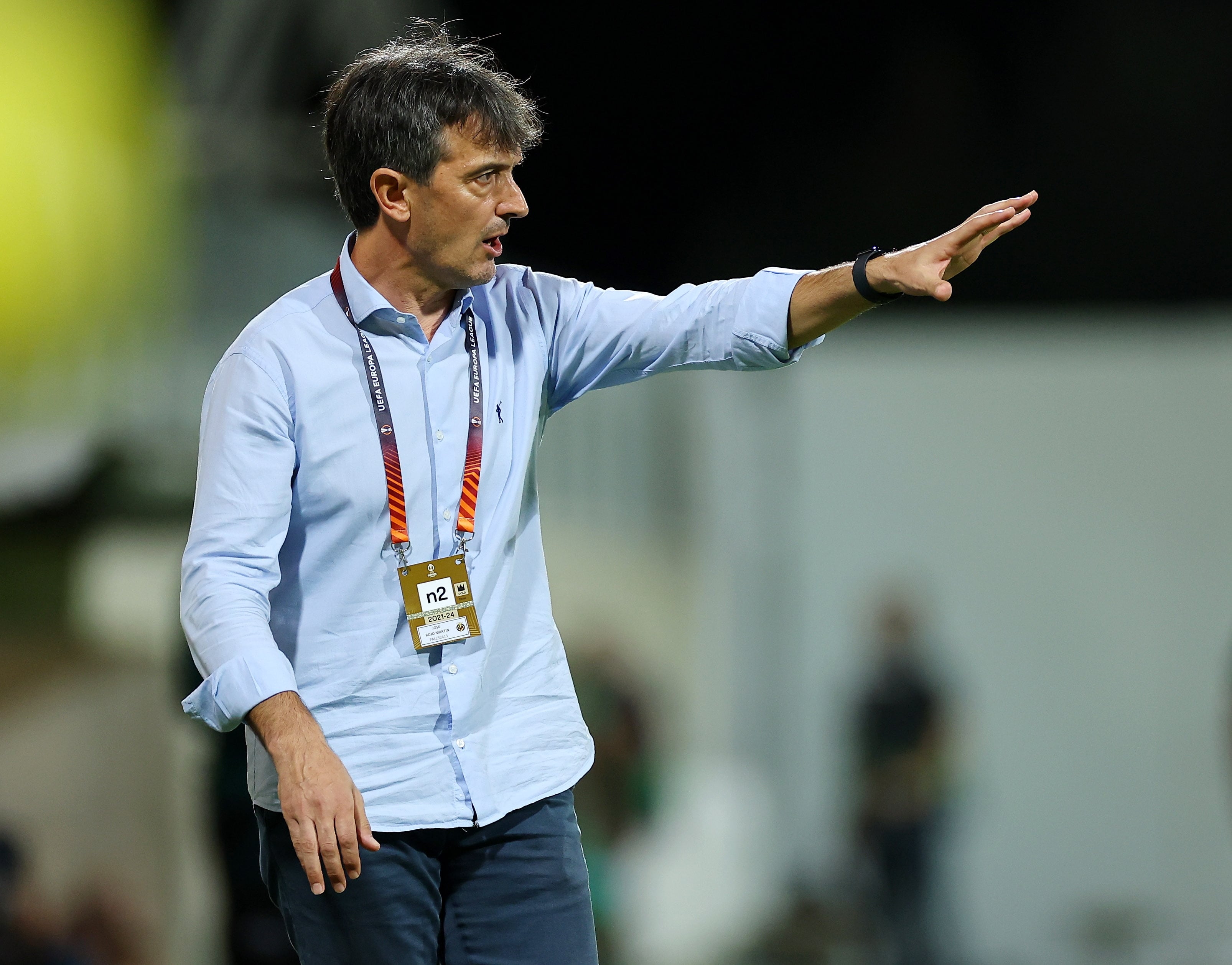 Larnaca (Cyprus), 09/11/2023.- Villarreal head coach Jose Rojo Martin gestures on the touchline during the UEFA Europa League Group F match between Maccabi Haifa and Villarreal in Larnaca, Cyprus, 09 November 2023. (Chipre) EFE/EPA/STR
