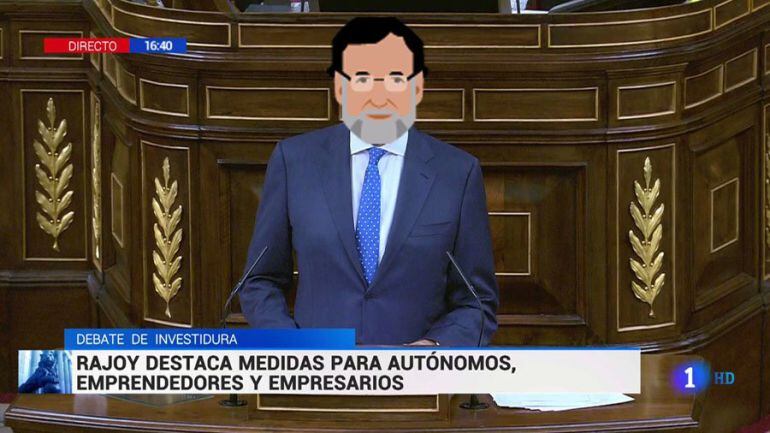 Ejemplo de &#039;meme&#039; de Rajoy durante el debate de investidura