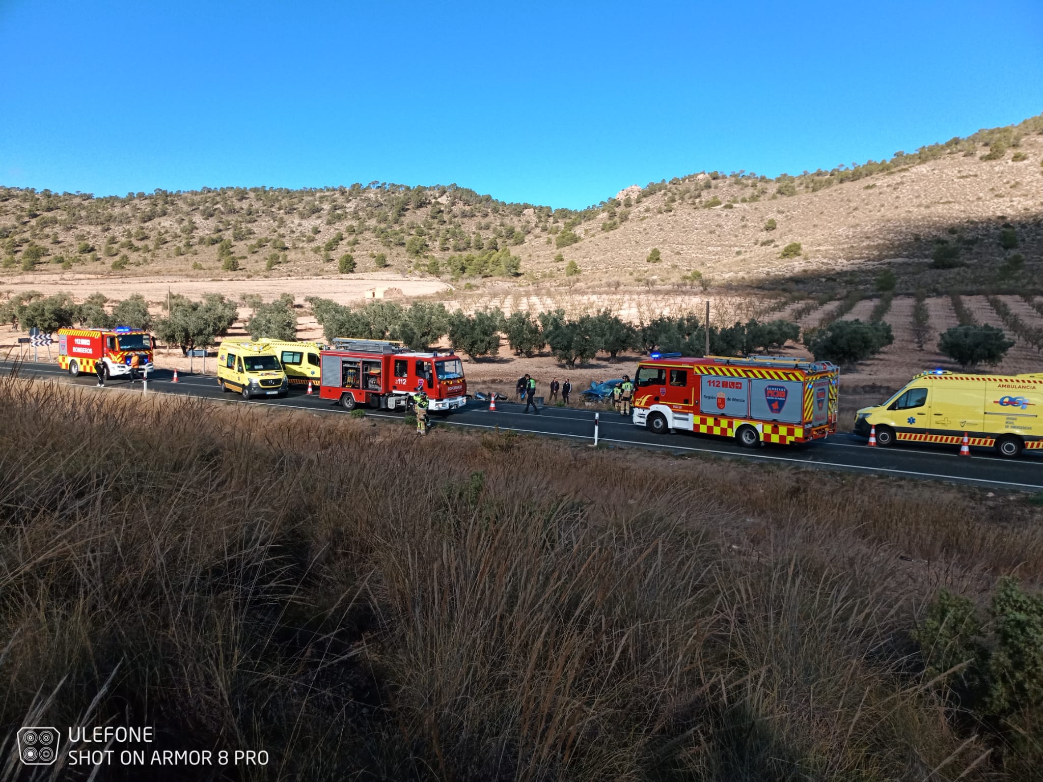 Accidente de tráfico en la N-344, termino municipal de Yecla