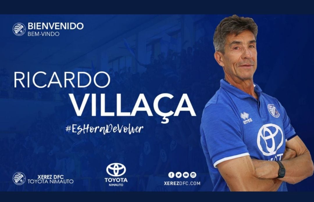 Montaje de la presentación del club al nuevo técnico.