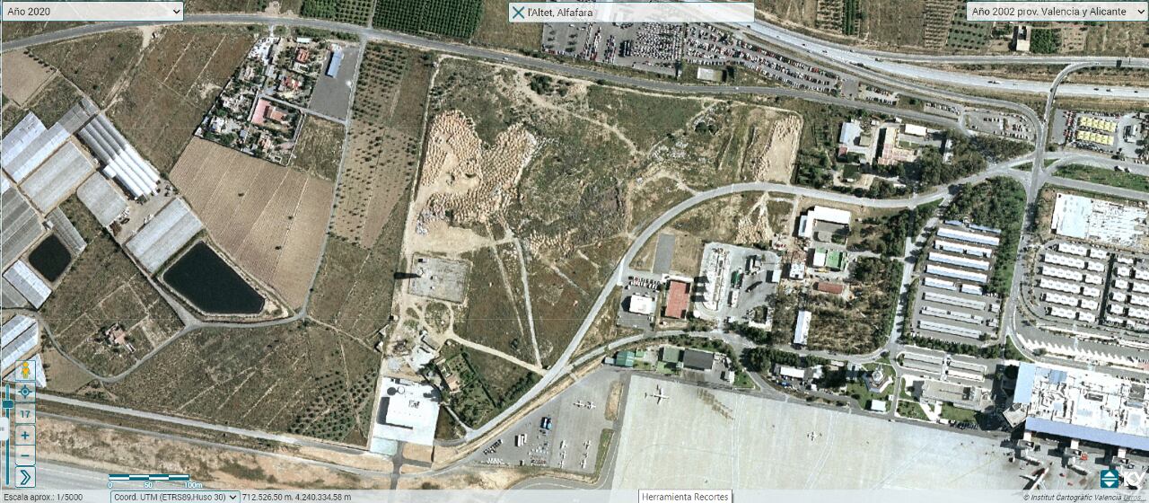 Entorno del Aeropuerto de Alicante-Elche en el año 2002