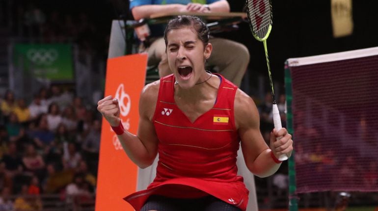 Carolina Marín celebra su pase a las semifinales