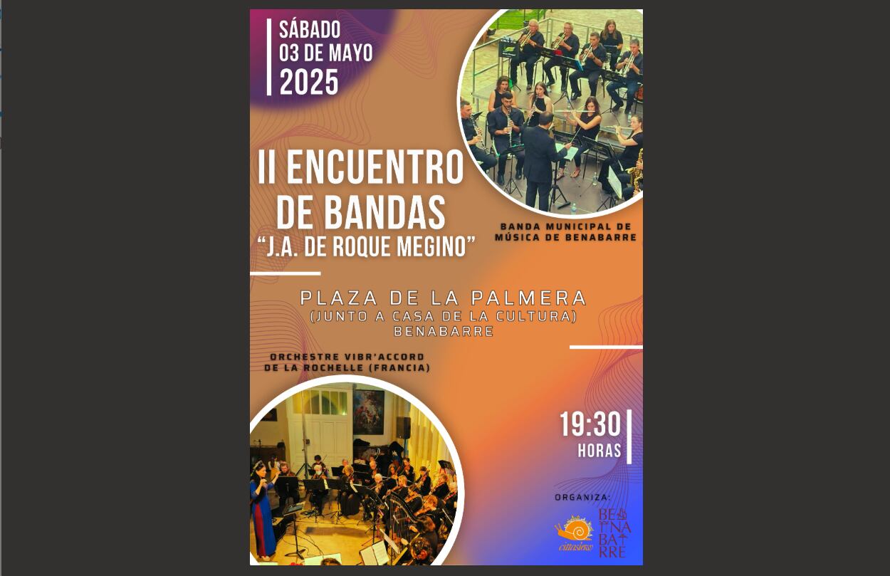 Cartel II Encuentro de Bandas Benabarre.