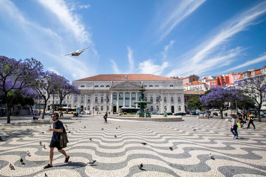 La mayoría de nuevos contagios se concentran en Lisboa. En la imagen, la Plaza del Rossio de la capital portuguesa