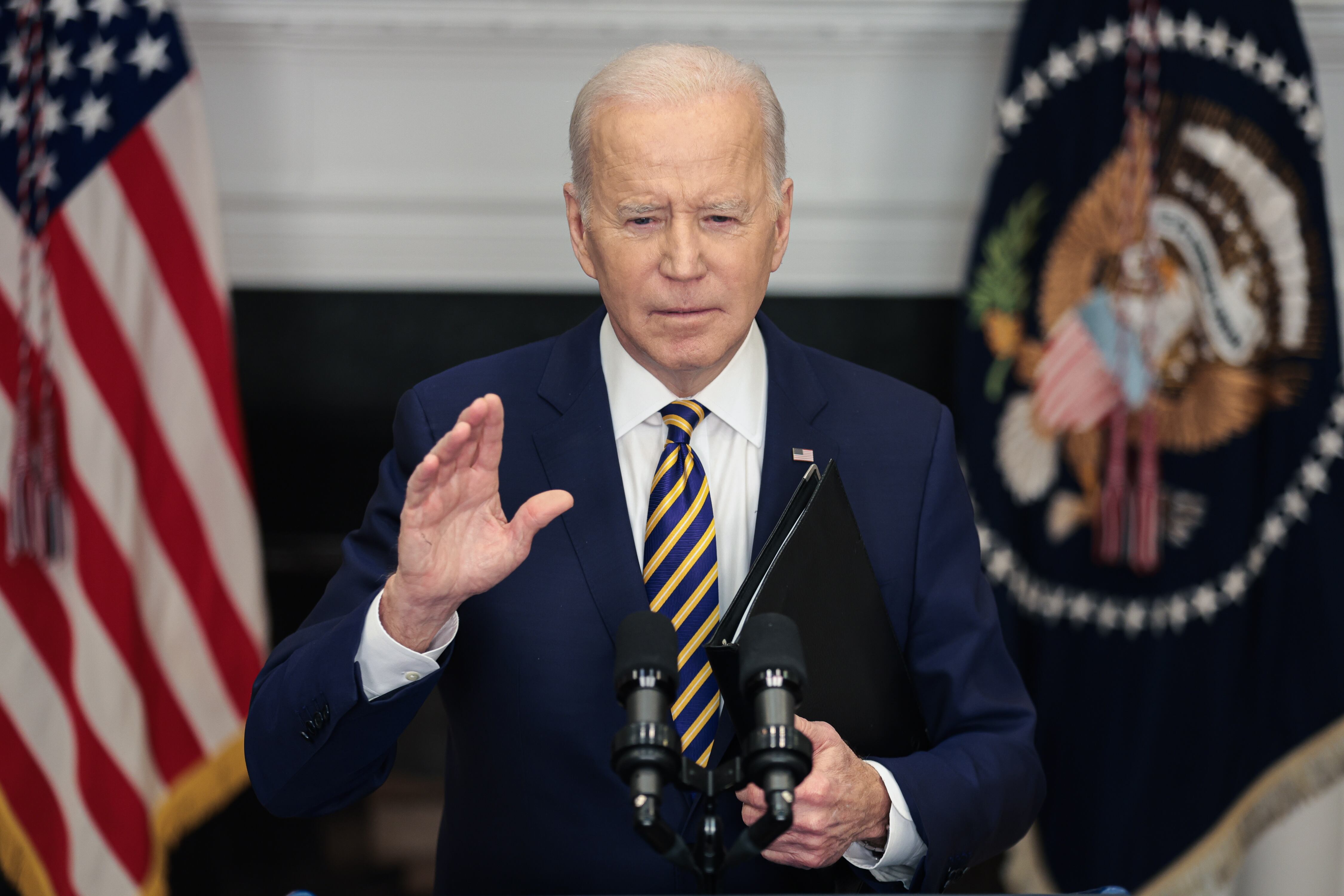 El presidente de EEUU, Joe Biden, durante la comparecencia de este martes en la Casa Blanca.