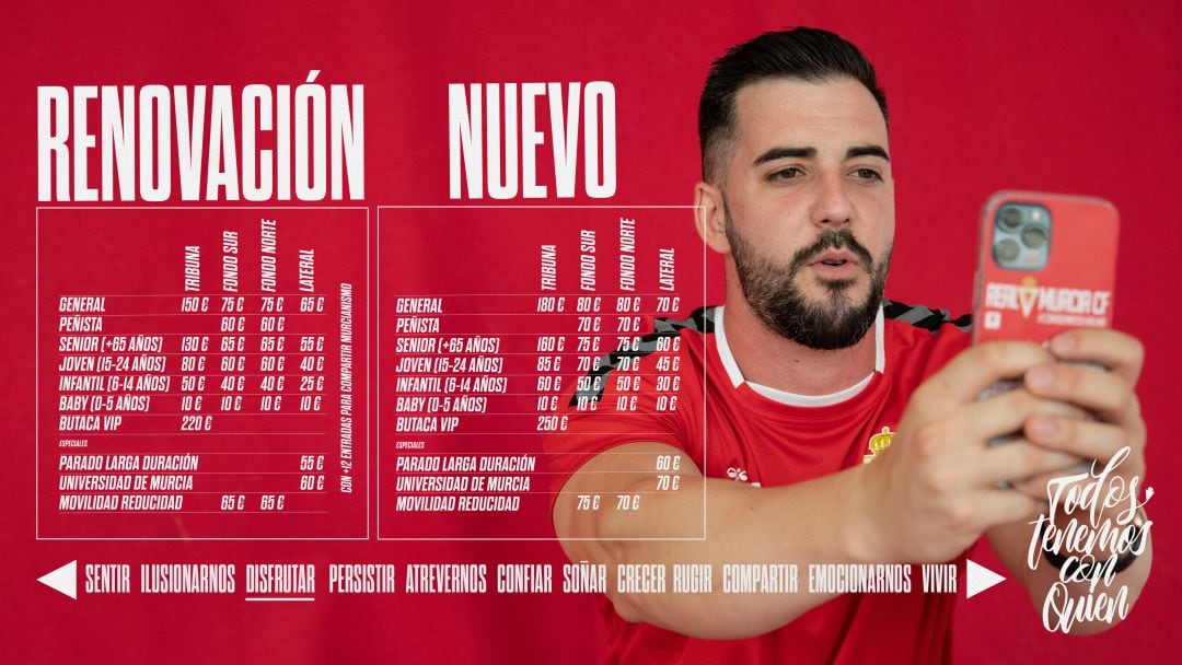 Precios de la campaña de abonos del Real Murcia para la 2021-2022