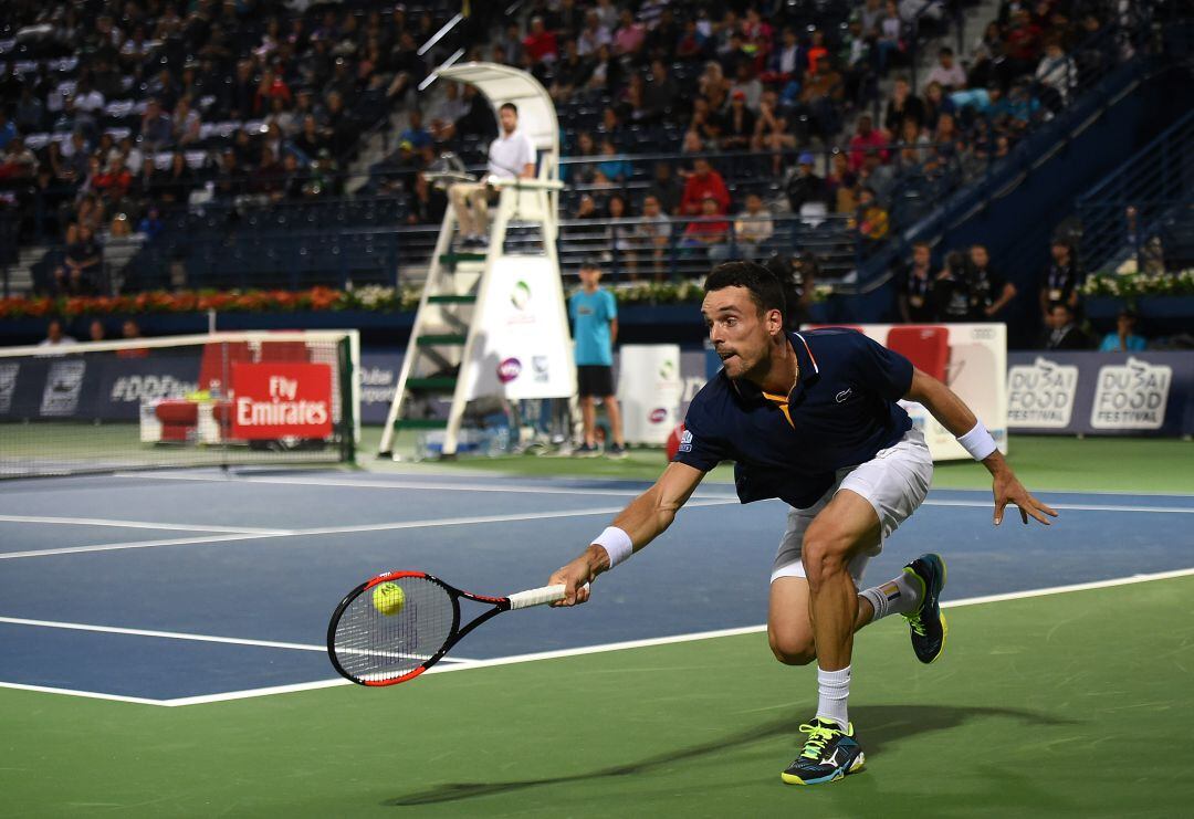 Roberto Bautista durante el torneo de Dubái.