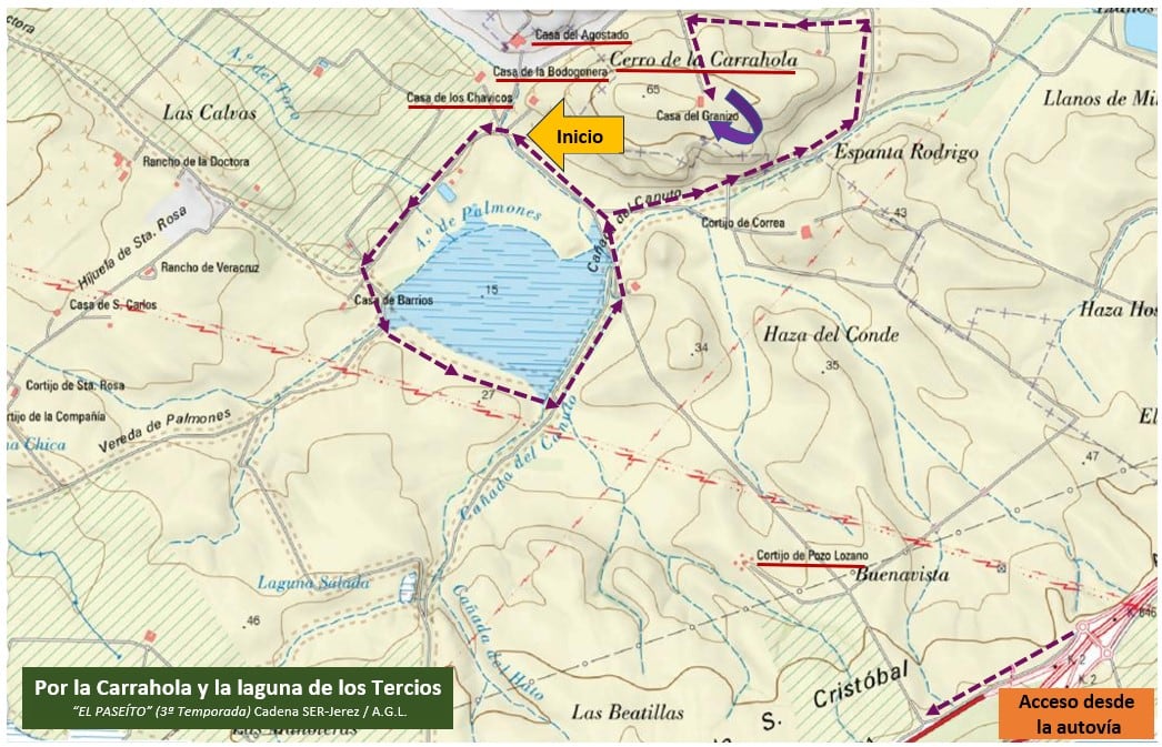 Recorrido por la Carrahola y la laguna de los Tercios en Jerez