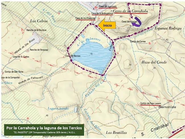 Recorrido por la Carrahola y la laguna de los Tercios en Jerez