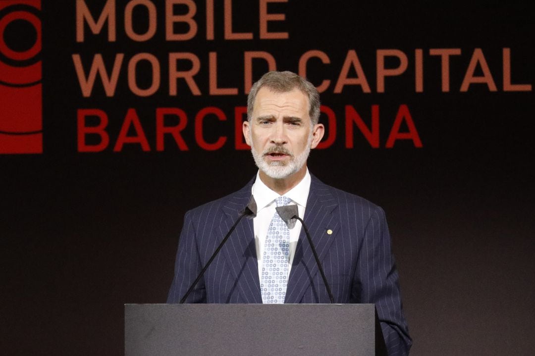 El rey Felipe VI durante la cena inaugural del Mobile World Congress