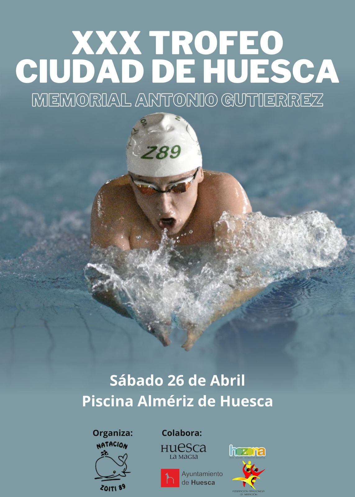 Cartel del Trofeo Ciudad de Huesca de natación