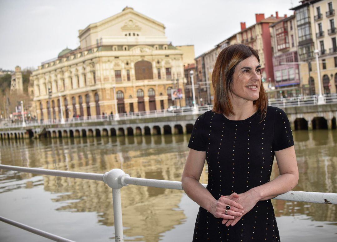 La candidata de Podemos Euskadi a lehendakari, Miren Gorrotxategi, este viernes, tras comparecer por primera vez tras imponerse en las primarias y dimitir el secretario general, Lander Martínez, y todo su equipo