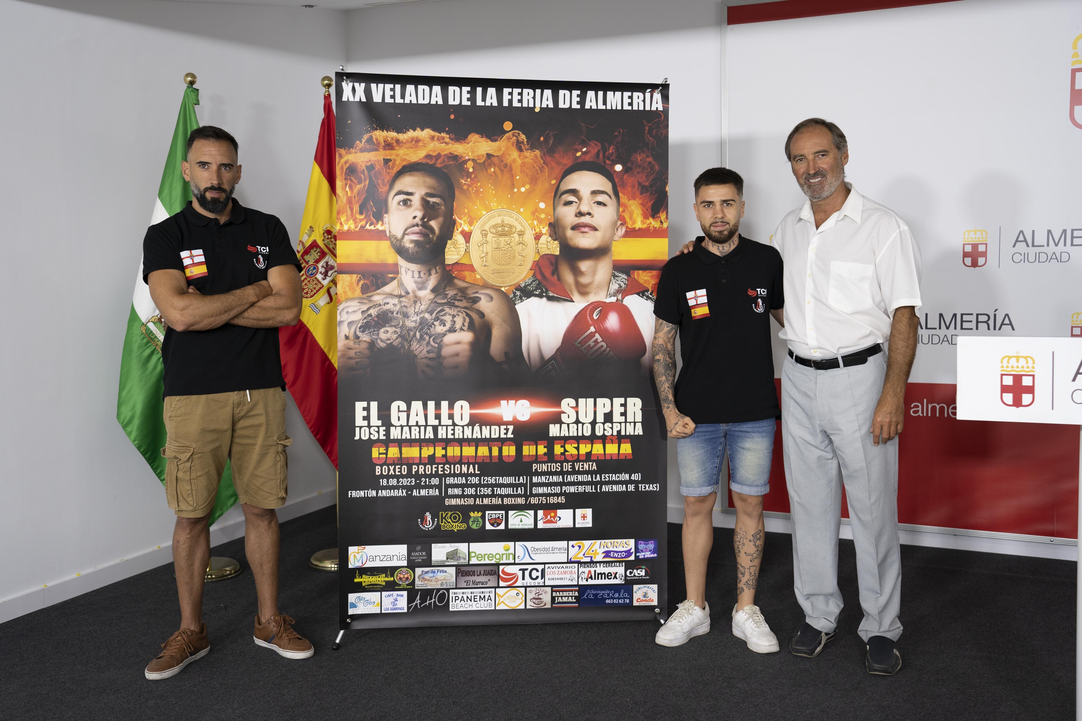 Presentación de la XX Velada de Boxeo de la Feria de Almería que se va a celebrar en el frontón del Andarax el próximo 18 de agosto.