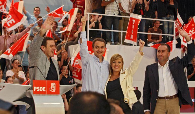 Joan Ignasi Pla, José Luis Rodríguez Zapatero, Etelvina Andreu y Alejandro Soler
