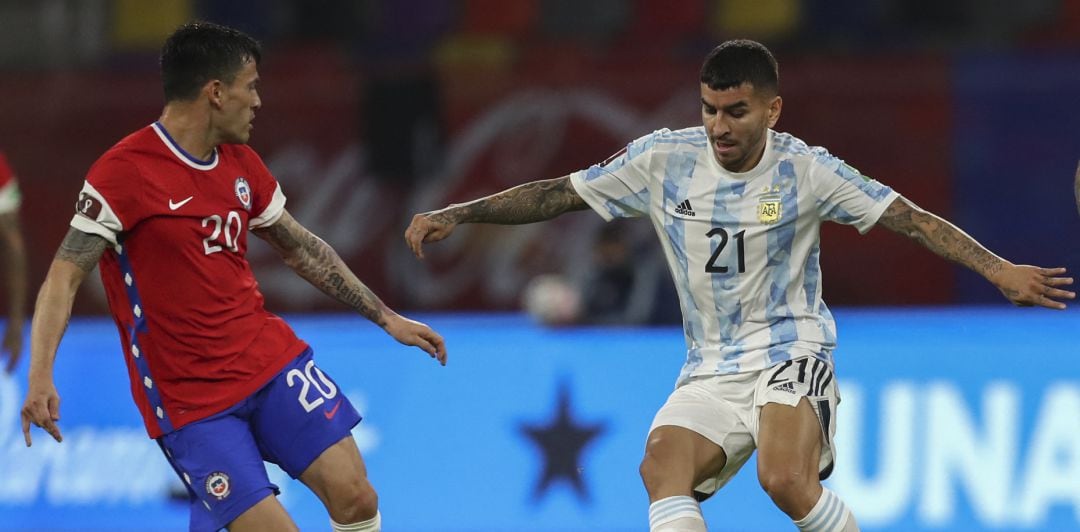 Ángel Correa, durante un encuentro de Argentina frente a Chile