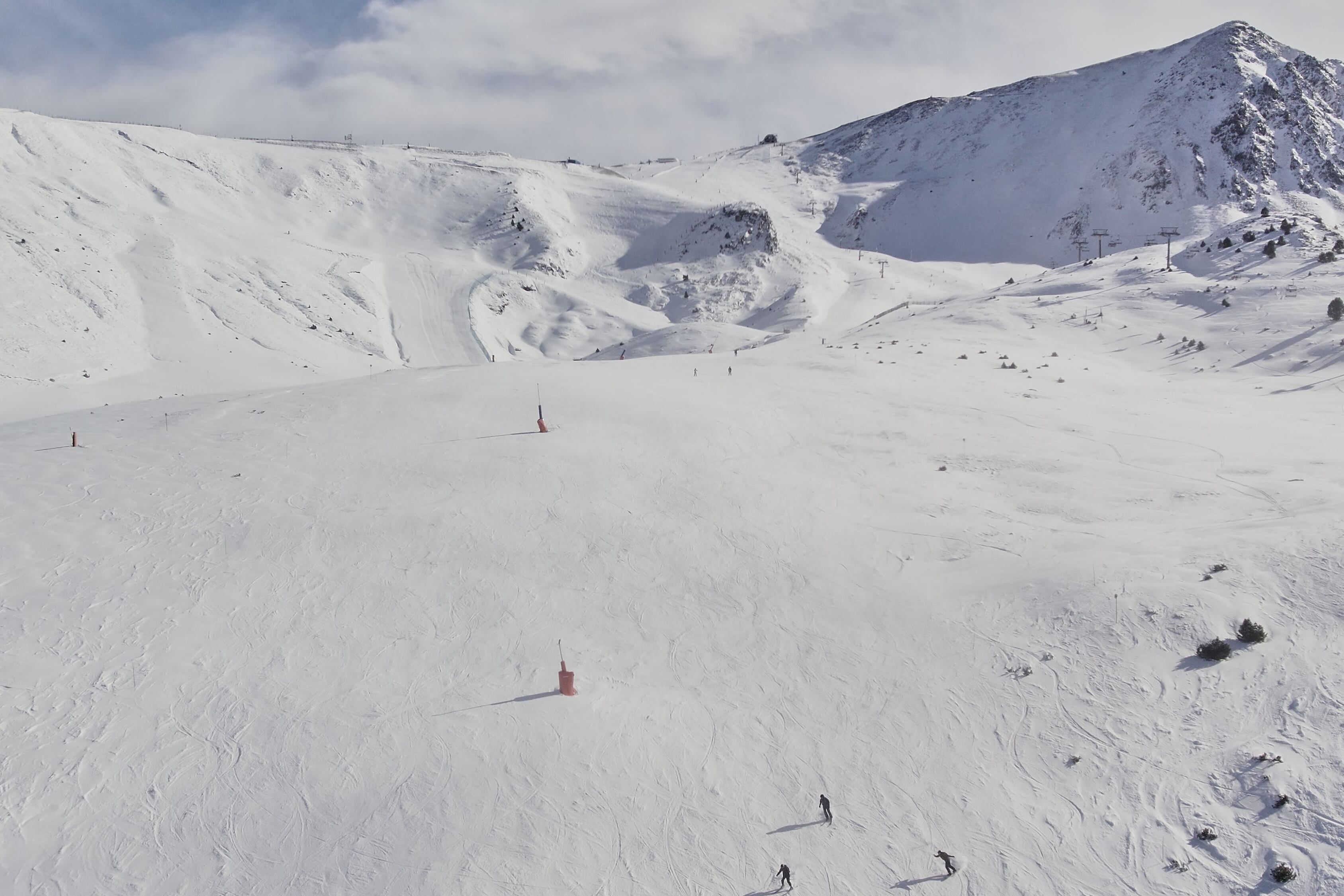 Aspecte que presenta el sector de Grau Roig de Grandvalira Resorts després de les nevades d&#039;aquesta setmana.