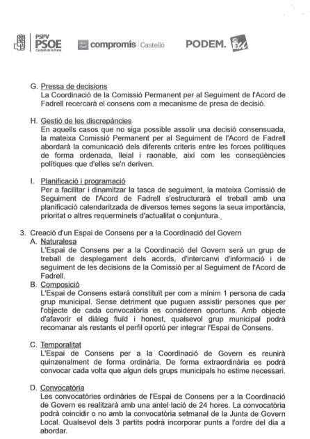 Seguimiento de l&#039;Acord de Fadrell.