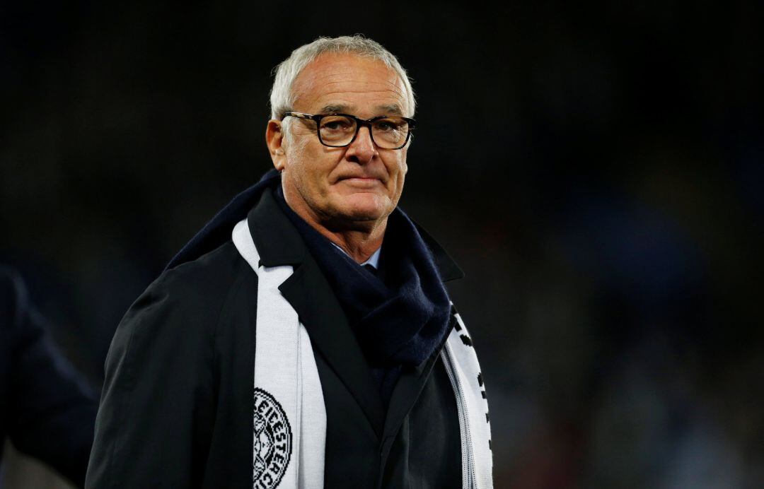 Ranieri, durante un acto con el Leicester. 