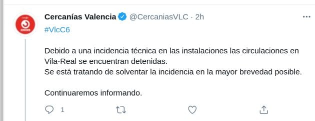 Comunicado en Twitter