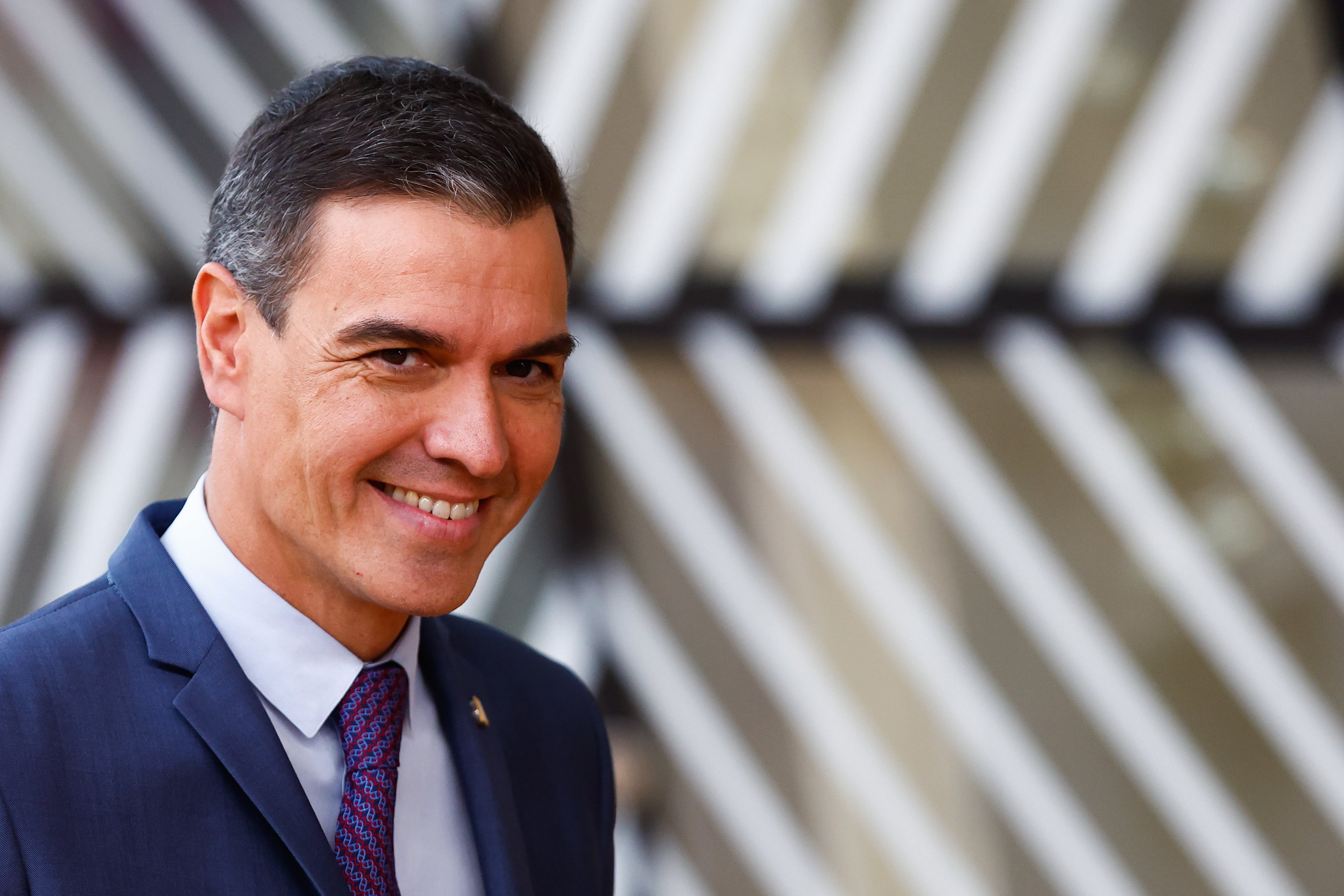 El presidente del Gobierno de España, Pedro Sánchez, a su llegada al Consejo de la UE en Bruselas (Bélgica)