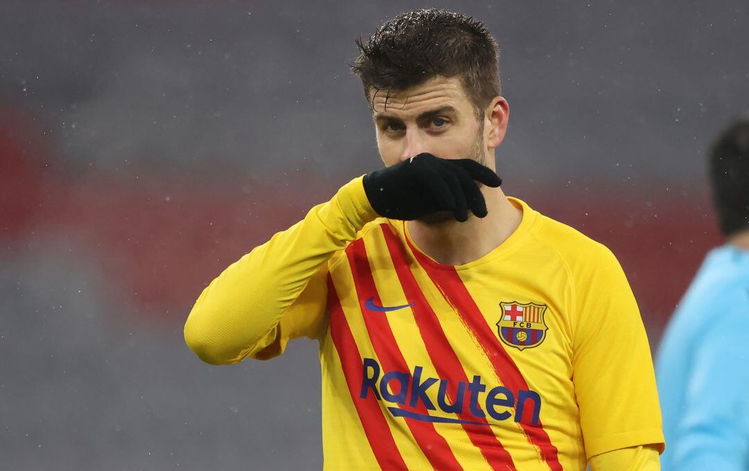 Gerard Piqué en el partido frente al Bayern de Múnich