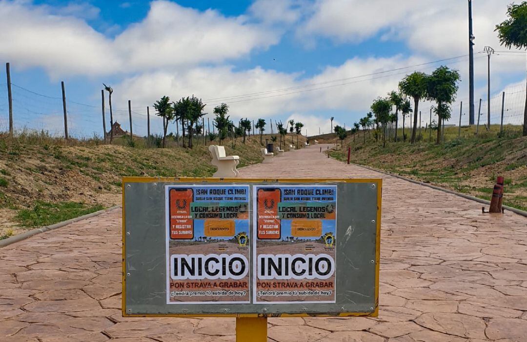 Punto de partida del itinerario establecido en La Seca para incentivar la actividad deportiva