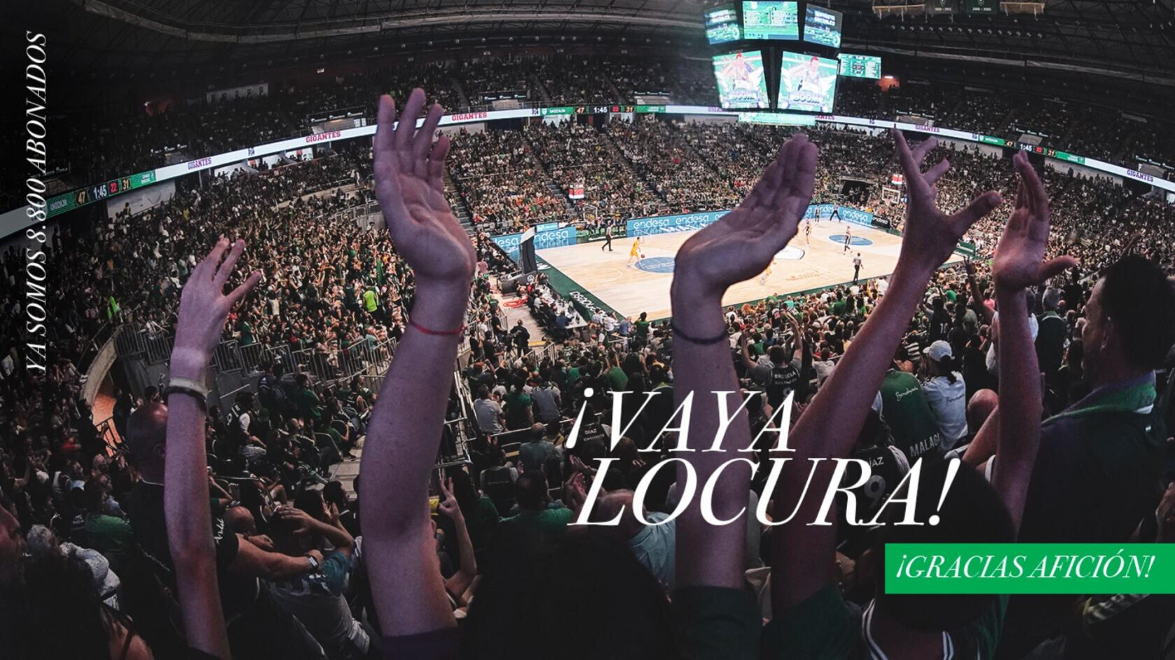 La afición del Unicaja sigue respondiendo acercándose a los 9.000 abonados